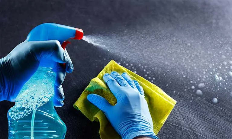 Cleaning And Disinfection With Disinfectant Spray