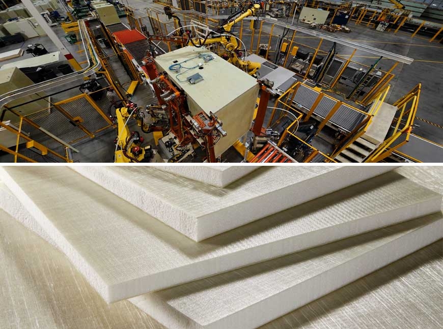 factory and polystrand panels collage